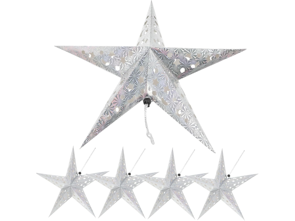 Juego de 5 pantallas de papel con forma de estrella para decorar fiestas, bodas y aniversarios - Gokoco