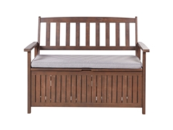 Banco con cojín BELIANI Sovana de Madera de acacia Madera oscura 120x60x91