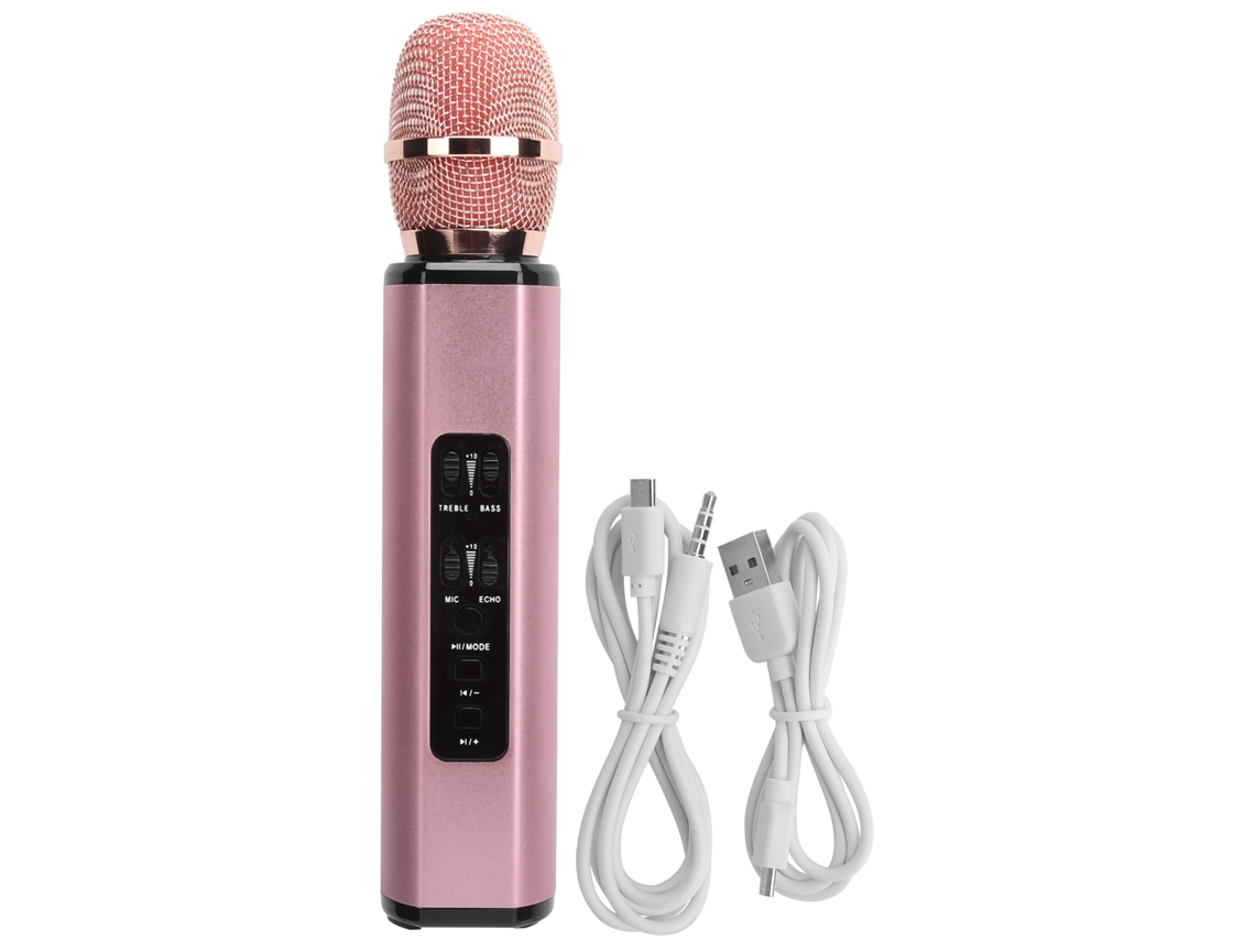 Micrófono De Karaoke Bluetooth Portátil Multifunción Con Altavoces Duales Inalámbricos Para Diferentes Aplicações E Usos