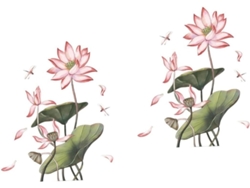 2 Láminas De Pegatinas De Pared Con Diseño De Flor De Loto, Decoración De Paredes, Murales