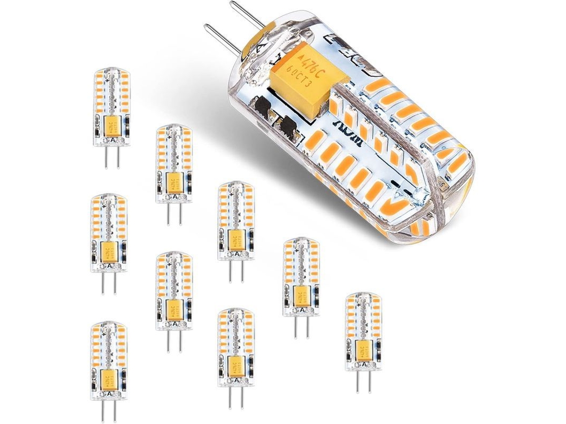 Bombillas Led G4 12v Ca/cc 3w Sin Parpadeo 3000k 300lm Equivalente A Halógena De 30w - Paquete De 10