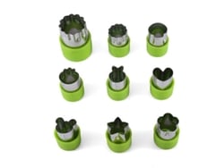 Cortadores De Galletas De Acero Inoxidable Para Verduras Frutas, 12 Piezas Verdes, Molde Para Hornear Decoración Infantil