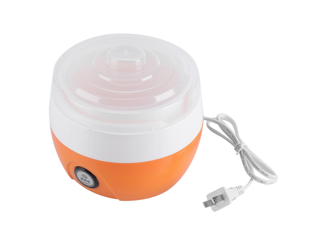 Yogurtera eléctrica automática de 220 V y 1 L con recipiente de plástico y enchufe CN (naranja)