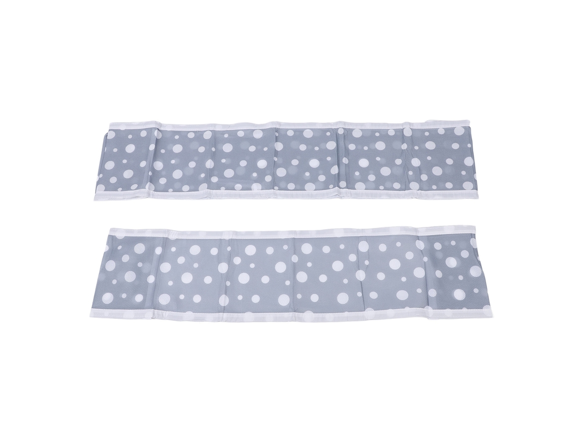 Forro De Malla Transpirable Para Cuna, 2 Piezas, Para Cunas Estándar De Tamaño Completo, Color Gris Con Lunares.