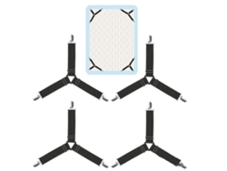4 correas elásticas para sujetar sábanas multiusos ajustables para colchones y sábanas negras.