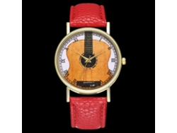 Reloj De Pulsera Analógico Con Bisel Redondo Y Movimiento De Cuarzo - Moderno (rojo)