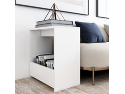 Mesa Auxiliar De Madera Contrachapada Blanco 50x26x50 Cm
