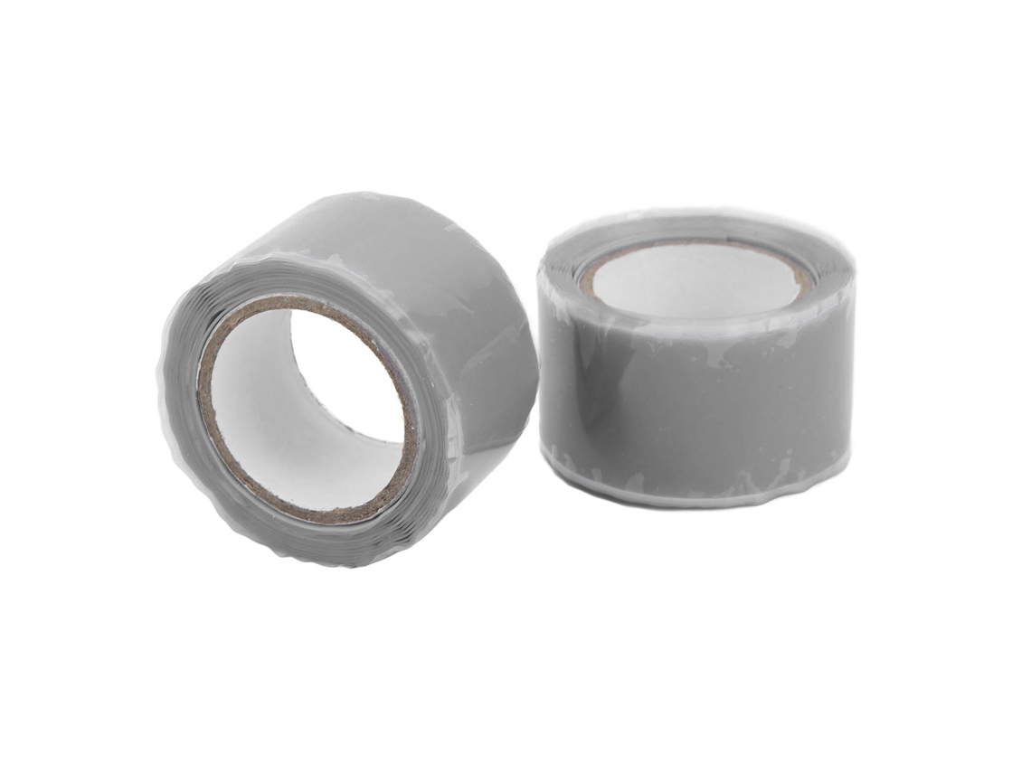 2 unidades de cinta adhesiva de silicona autofusionable para aislamiento e impermeabilización, para la reparación de tuberías y mangueras - Gris