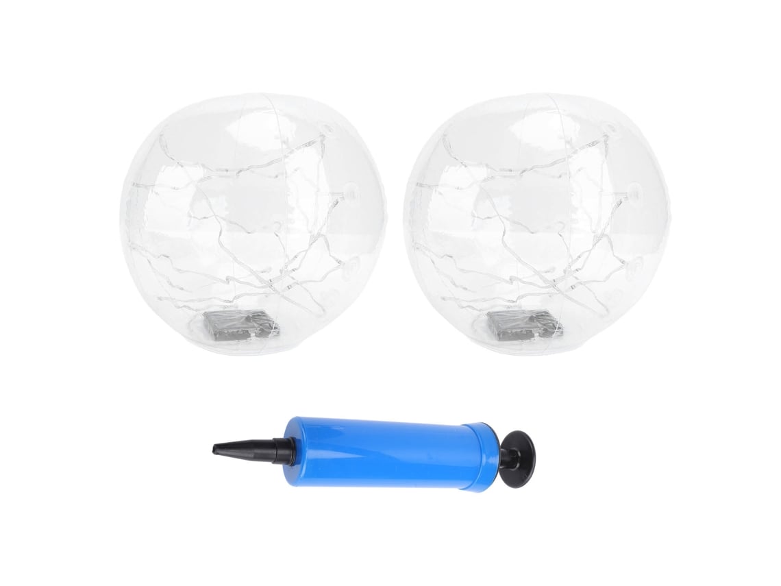 2 Luces Solares Flotantes Para Piscina Ip68, Pelota Inflable Transparente De 35 Cm (13,78 Pulgadas)