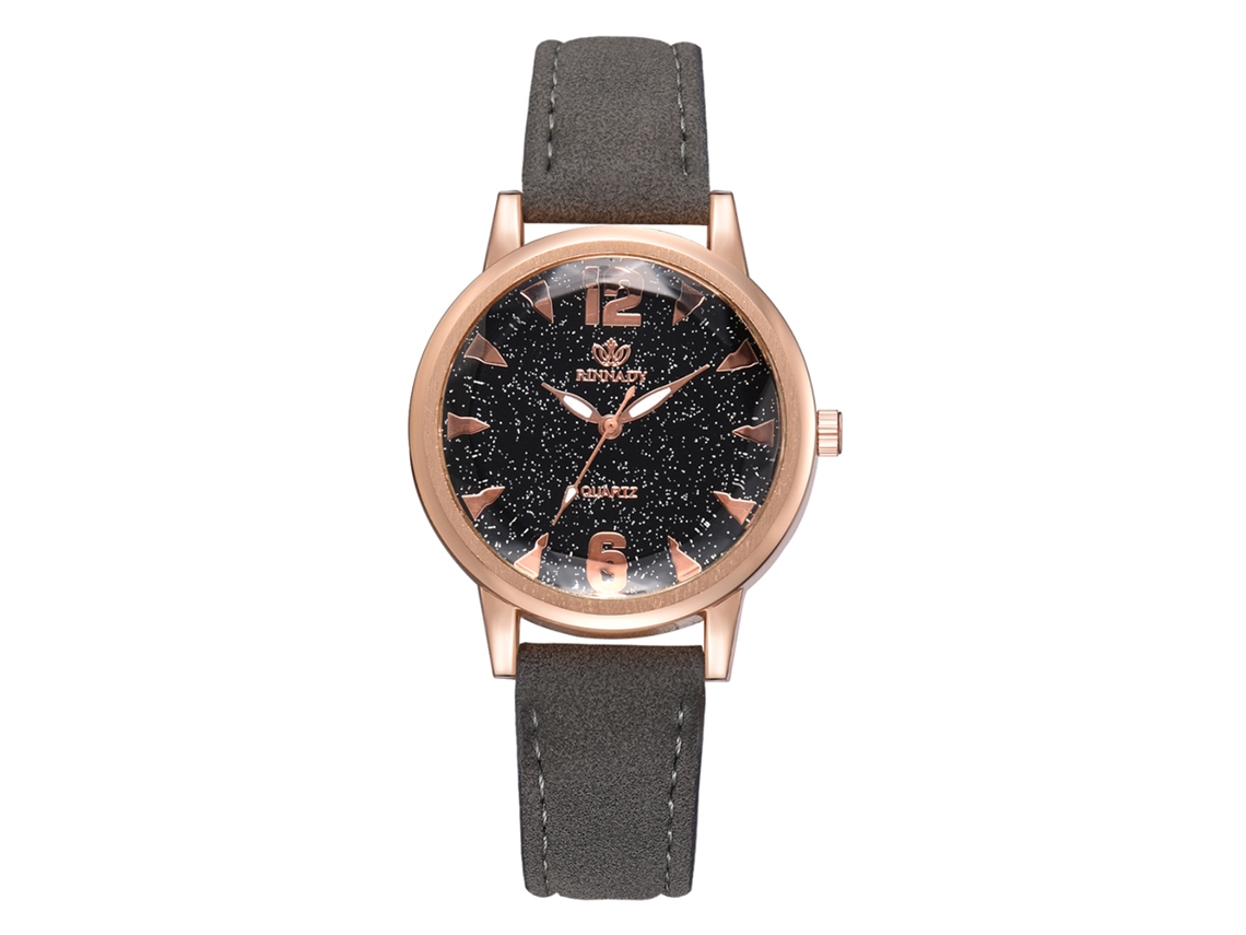 Reloj De Pulsera Para Mujer Con Esfera Redonda Y Correa De Pu - Gris