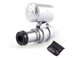 Microscopio De Bolsillo 60x Mini Con Led Y Luz Uv Lupa Joyería