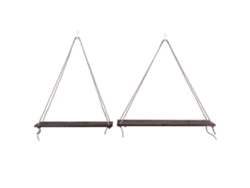 2 Estantes Flotantes De Madera Con Cuerda Para Decoración De Paredes Residenciales De Estilo Antiguo