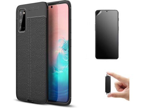 Kit Carcasa, Protector y Soporte Xiaomi Redmi 9C Ultimatte Rugged Leather Negro