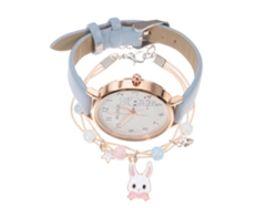 Un Exclusivo Conjunto De Relojes Con Conejitos De Dibujos Animados, Adorables Relojes Para Estudiantes, Con Correas De Conejito.