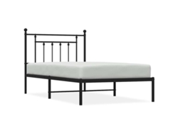 Maison Exclusive - Estructura Cama Sin Colchón Con Cabecero Metal Negro 100x190 Cm