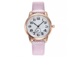 Reloj Vansvar Para Mujer Con Números Arábigos, Correa Fina De Aleación De Poliuretano Y Cuarzo Rosa.