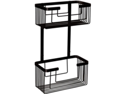 Cesta Portagel rectangular doble acabado negro mate fabricado en latón