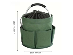Cesta de almacenamiento plegable y portátil para camping, picnics y organización de herramientas (estilo cordón / verde) Czhhmart
