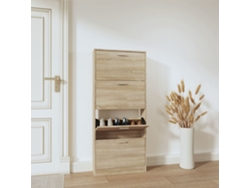 Mueble Zapatero | Zapatero Madera Contrachapada Color Roble 59x17x150 Cm