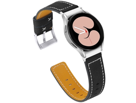 Correa de piel auténtica ajustable para Samsung Galaxy Watch4 Classic 42mm/46mm/Watch4 Active 40mm/44mm - negro