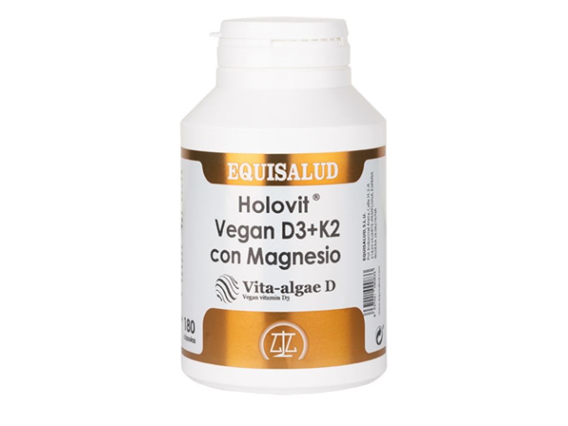 Holovit Vegan D3+k2 con magnesio 180 cápsulas EQUISALUD