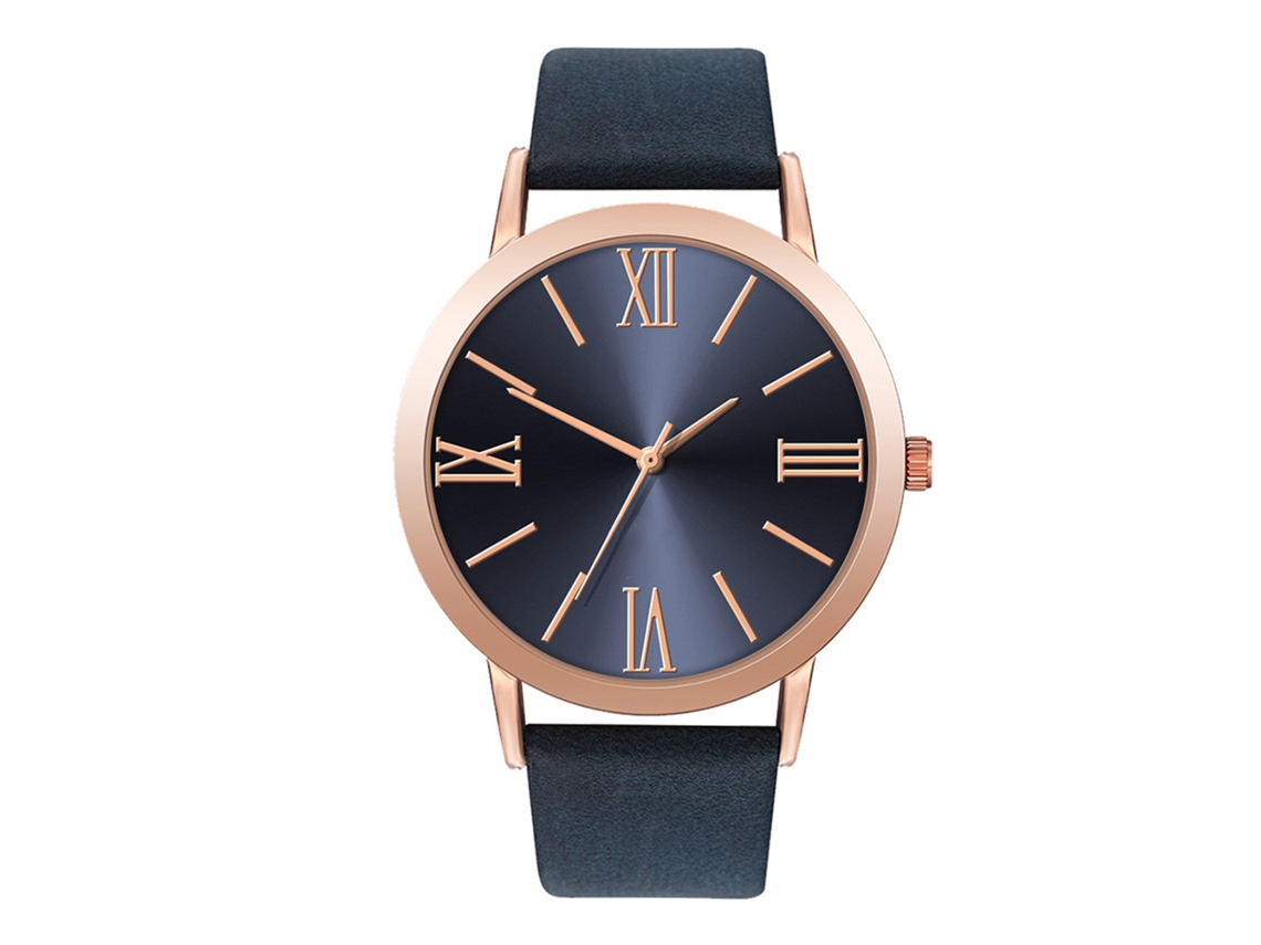 Reloj Unisex Informal De Cuarzo Con Elegante Correa Azul De Pu - Regalo Para Cualquier Ocasión