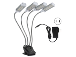 Lámpara de cultivo para plantas y jardín, 4 cabezales, 96 W, pantalla LCD, múltiples modos de atenuación