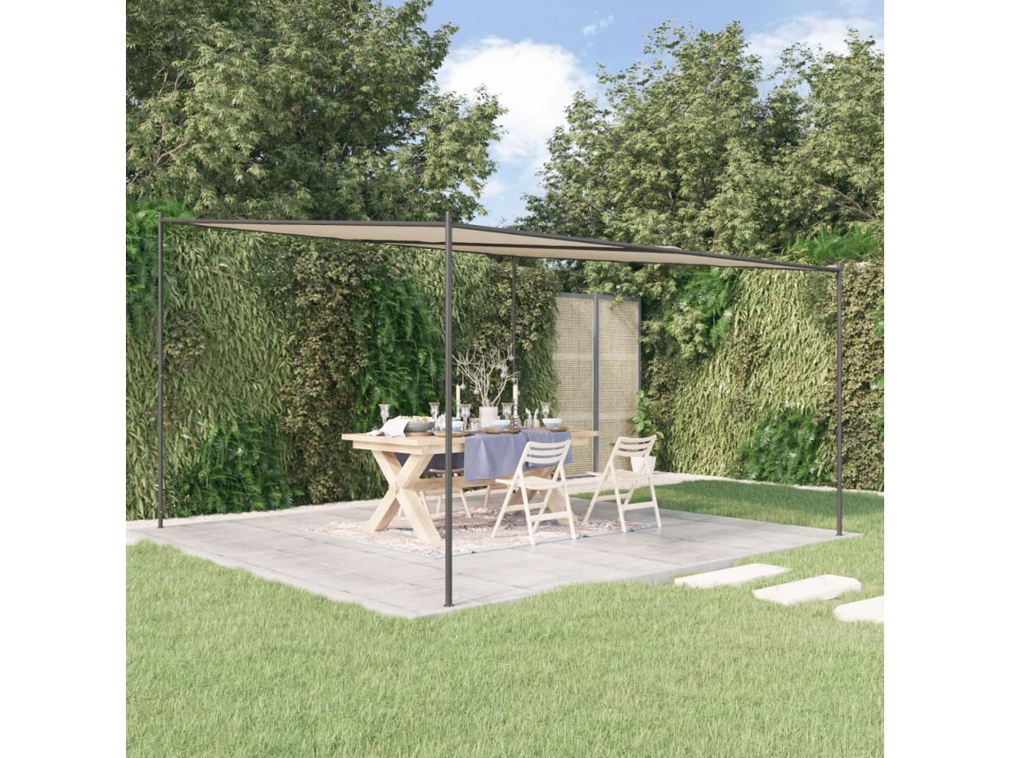 Cenador 4x4 m 180 g/m² Tejido y acero beige Dkd Home Decor