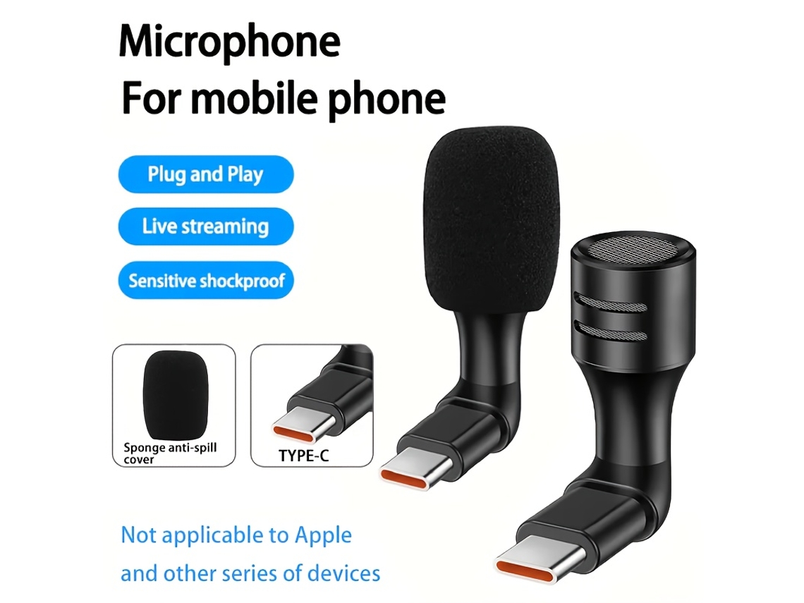 Mini micrófono tipo C con reducción de ruido para dispositivos móviles Czhhmart