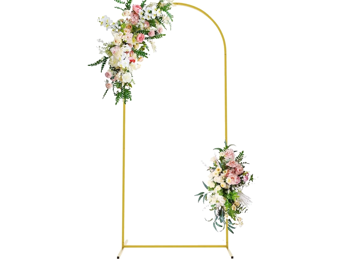 Arco de metal, construcción duradera, ideal para eventos, dorado, H2m OEM (78,7 pulgadas)
