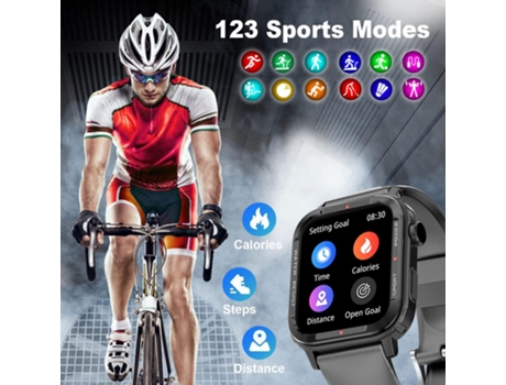 Reloj inteligente, rastreador de actividad física de 1,85 pulgadas, reloj deportivo al aire libre, para iPhone Android VEANXIN