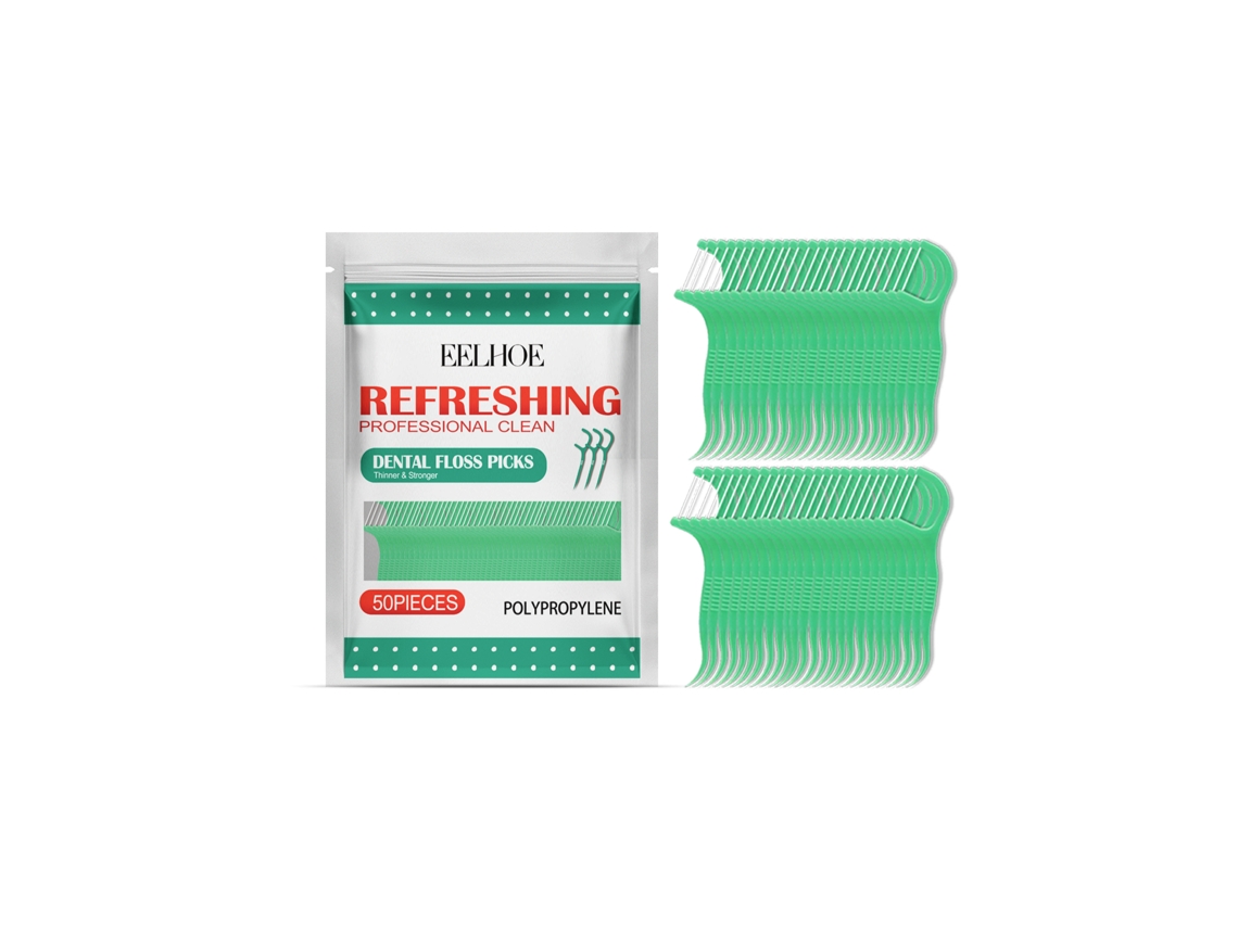 Hilo dental en barra Eelhoe, soporte interdental, almohadilla desechable portátil para limpieza bucal.