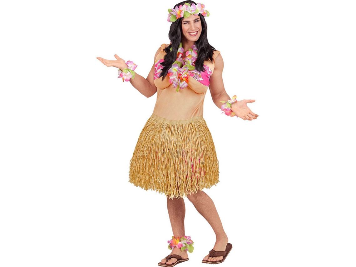 Disfraz de Belleza Hawaiana con Falda para hombre (Talla Universal Adulto)