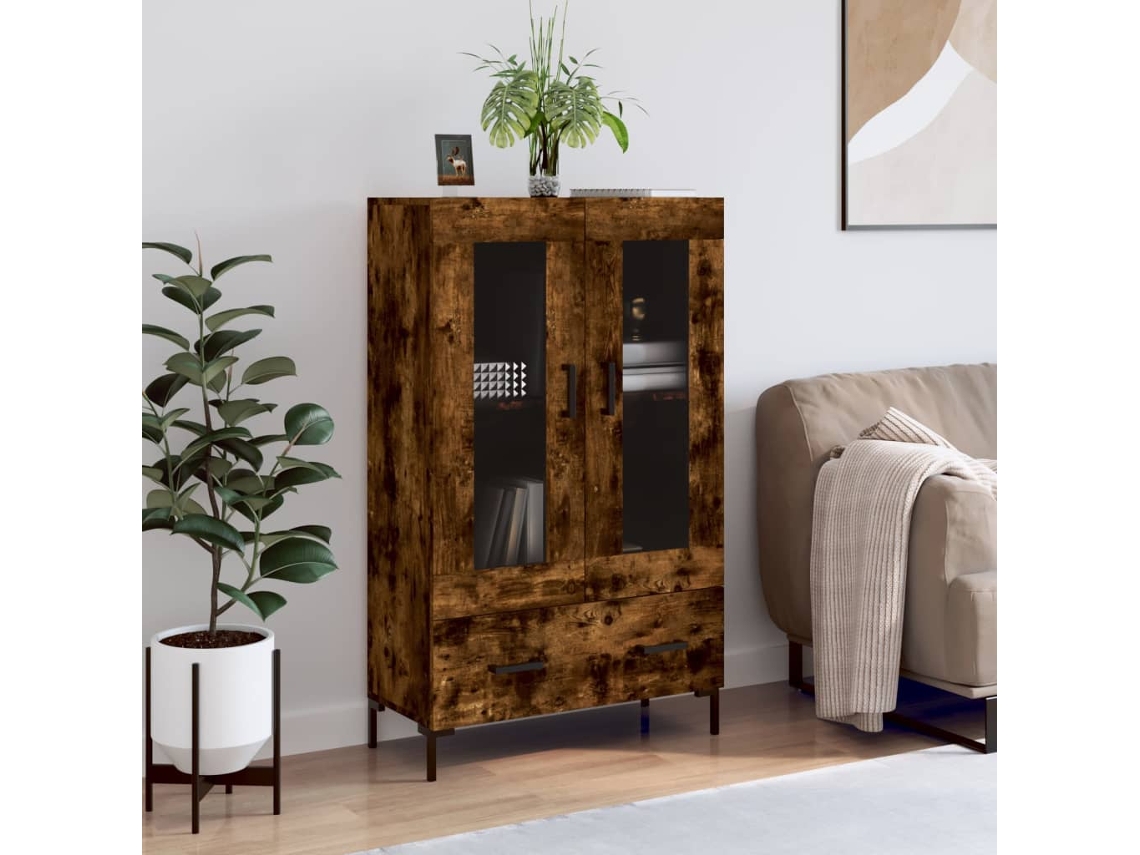 Lovely Home Armario Alto Derivados de Madera 69,5X31X115Cm Roble Ahumado