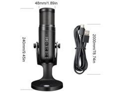 Microfone Usb Plug-and-play Com Luz Rgb Rotativo Para Computadores Reuniões Chat De Voz