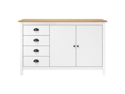 Mesita De Noche | Aparador Hill Madera Maciza De Pino Blanco 130x40x80 Cm Wsd525012