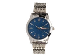 Reloj De Cuarzo Para Hombre Con Indicador De Día Y Fecha, Resistente Al Agua, Luminoso, Informal, De Lujo, A La Moda, Plateado, Azul