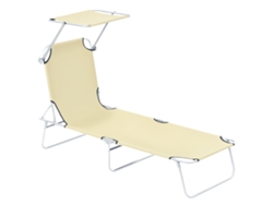 Tumbona Plegable Con Respaldo Reclinable Multiposición Y Parasol Ajustable.