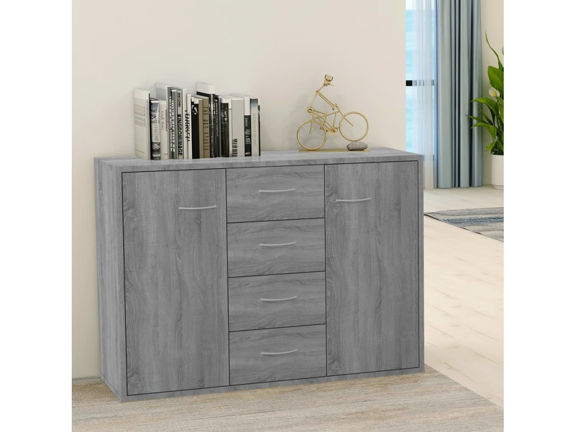 Lovely Home Aparador 88X30X65 Cm Madera Procesada Color Sonoma Gris
