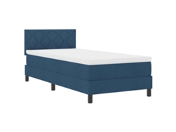 Maison Exclusive - Cama Tipo Box Spring Con Colchón Con Led Azul 90 X 200 Cm Tela