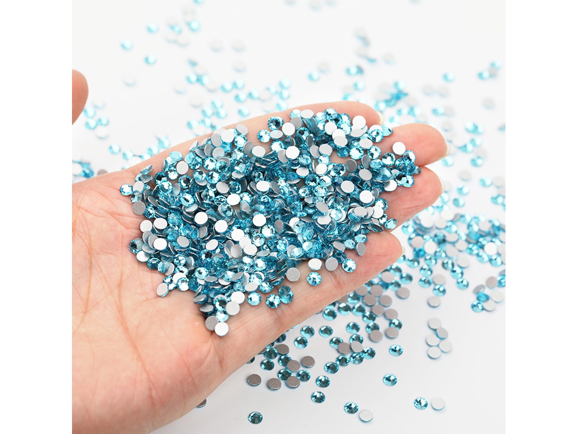 Diamantes de imitación de cristal con parte posterior plana, para ropa, decoración de uñas y rostros. KOFIHETY