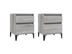 Maison Exclusive - Mesitas De Noche 2 Unidades Gris Sonoma 40x35x50 Cm