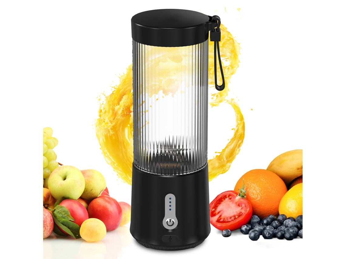 Exprimidor Eléctrico Pequeño Portátil De 450 Ml Recargable Para Frutas Verduras Batidos Batidos (negro) Cuich