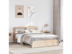 Cama De Matrimonio | Cama Para Adultos | Estructura De Cama Con Cabecero Madera Maciza Pino 160x200 Cm