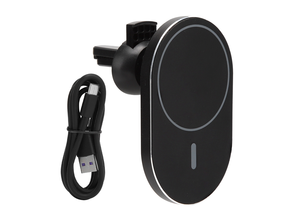 Soporte Para Teléfono De Coche Con Carga Inalámbrica Magnética, Carga Rápida De 15 W, Negro.