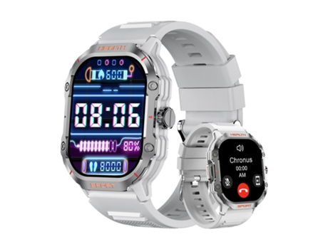 Reloj inteligente CHRONUS HK24 con pantalla táctil de 2,01 pulgadas y llamadas Bluetooth - Gris