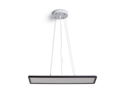 Lámpara colgante LED rectangular de 24 W, 580 x 200 mm, interruptor doble, color negro, Ledkia (3000 K, 4000 K, 6000 K)