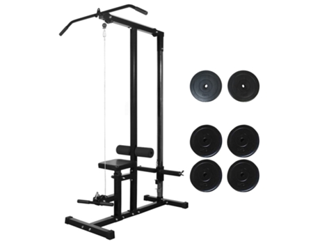 vidaXL Máquina de musculación con discos de peso 40 kg