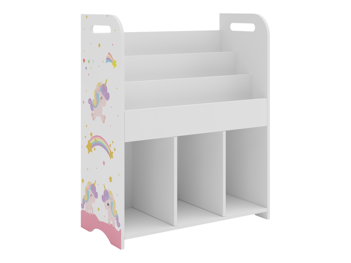 Estantería Infantil Røyrvik aglomerado 75x62x29cm - Motivo de unicornio [EN.CASA]