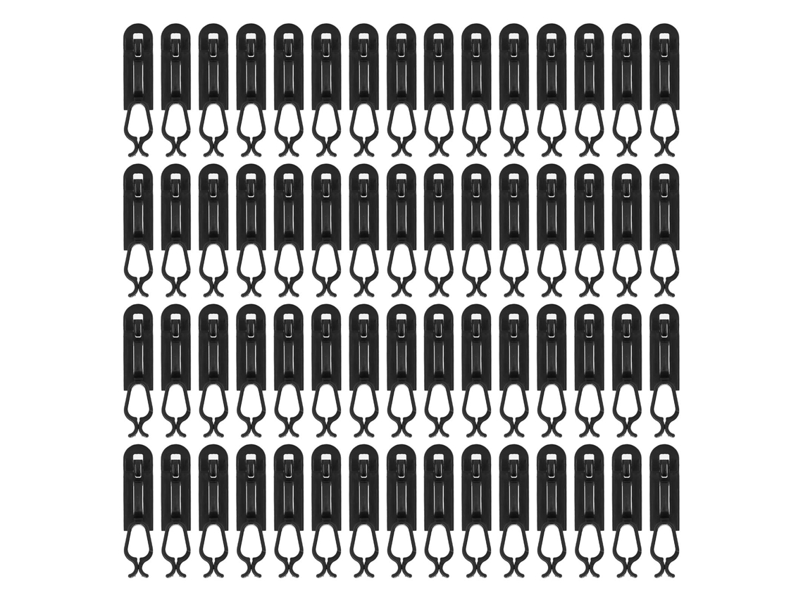 60 clips para luces navideñas de plástico flexibles e impermeables para exteriores y árbol de Navidad negro